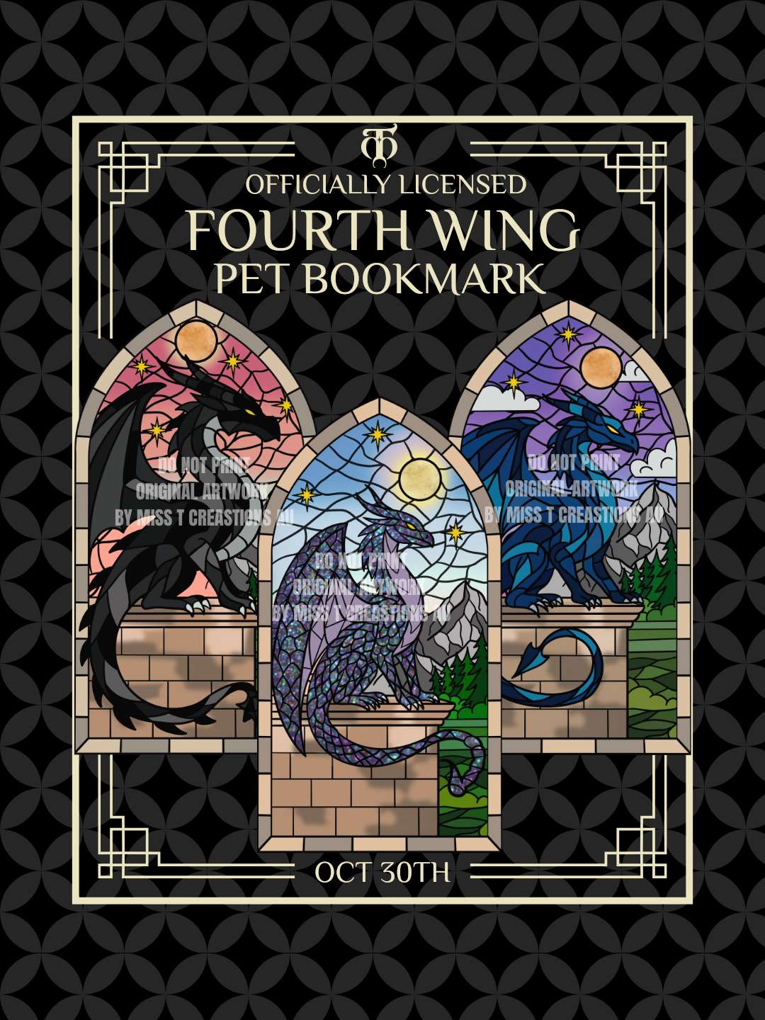 Fourth Wing PET Dragon Bookmarks