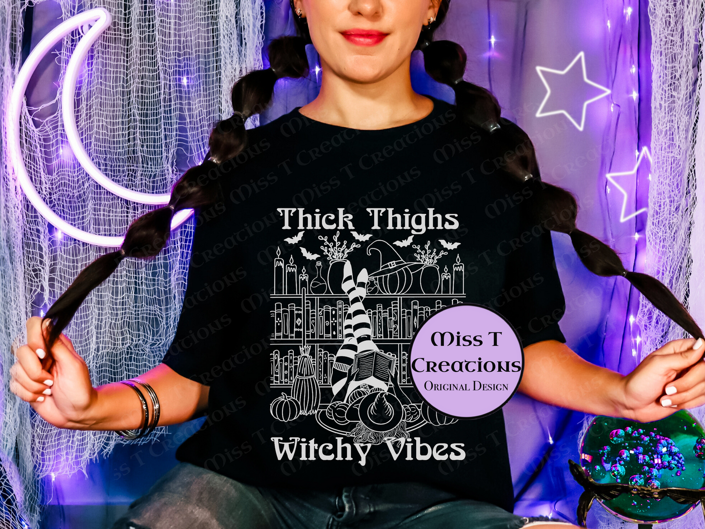 Thick Thighs Witchy Vibes Tshirt
