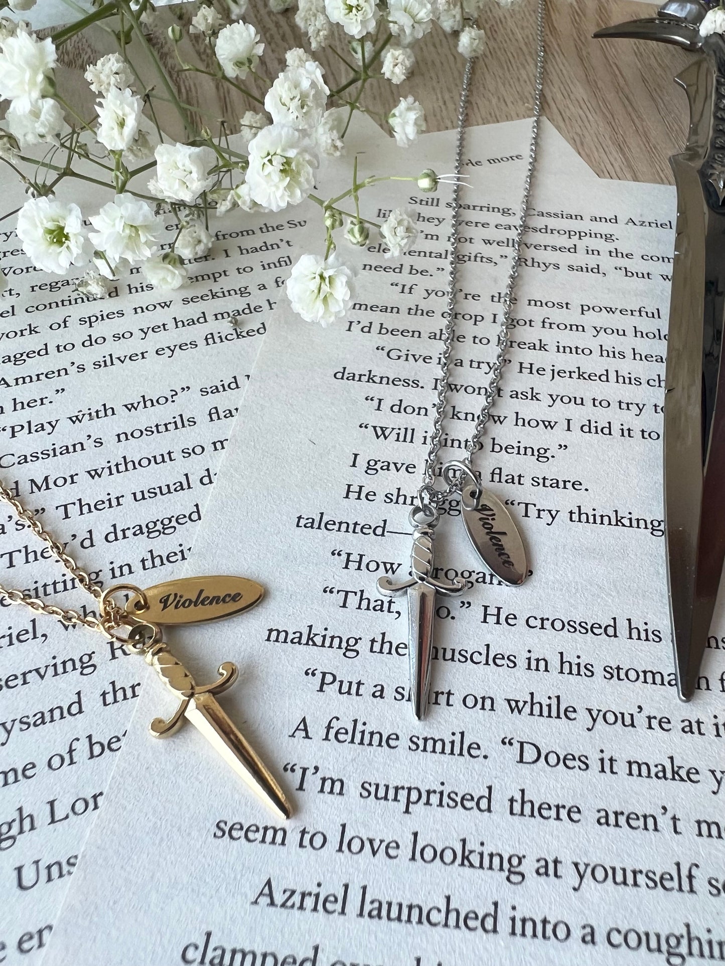 Violence Dagger Fourth Wing Necklace