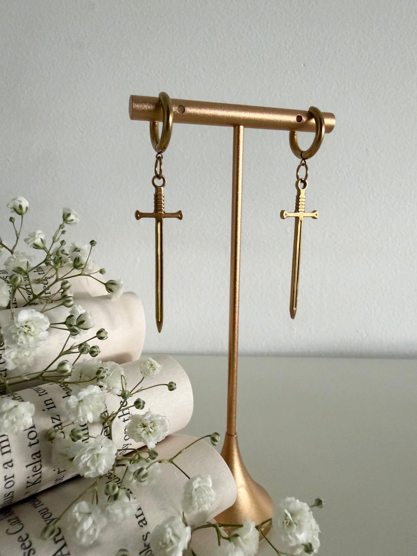 Sword Huggie Earrings