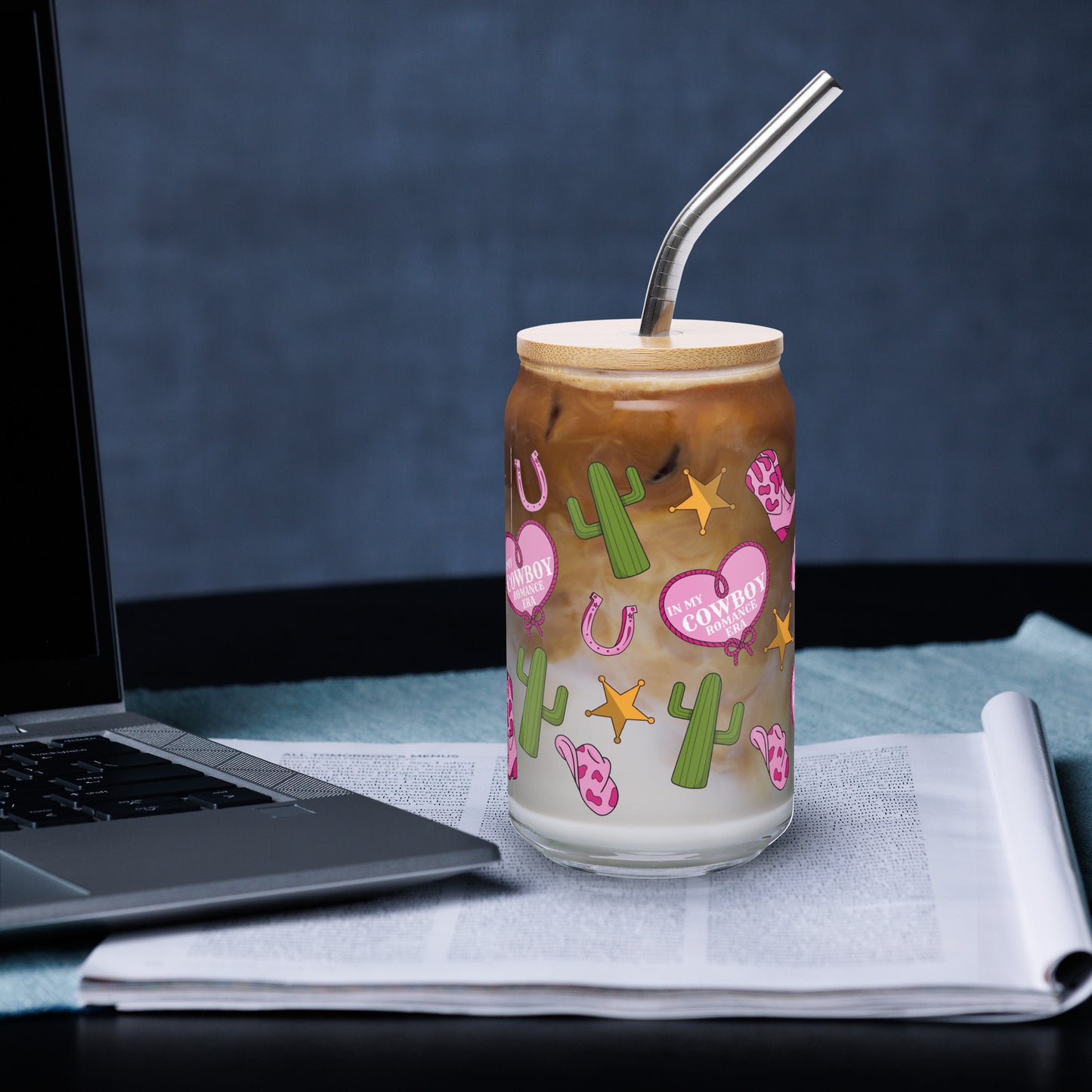 In My Cowboy Romance Era Glass Can Tumbler
