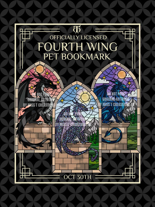 Fourth Wing PET Dragon Bookmarks