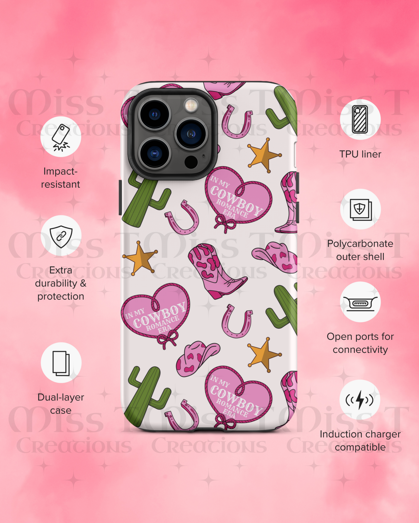 Cowboy Romance Tough Phone case for iPhone