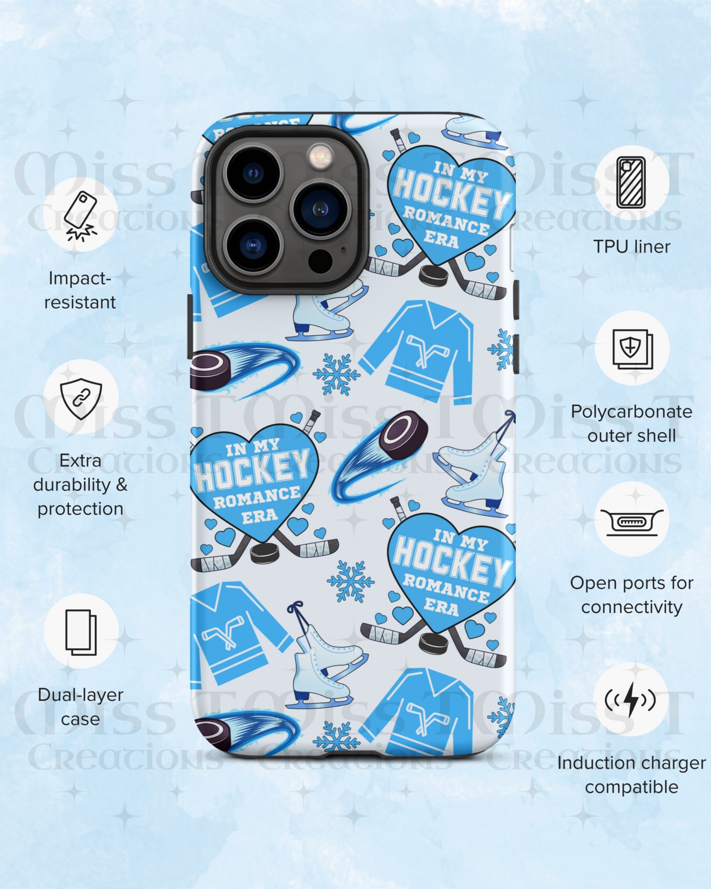 Hockey Romance Tough Phone case for iPhone