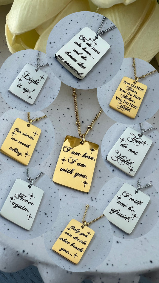 SJM Quote necklaces