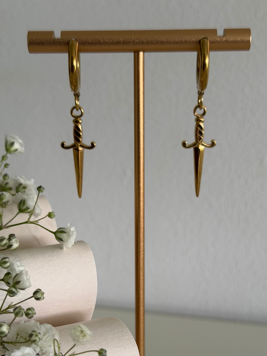 Dagger Huggie Earrings