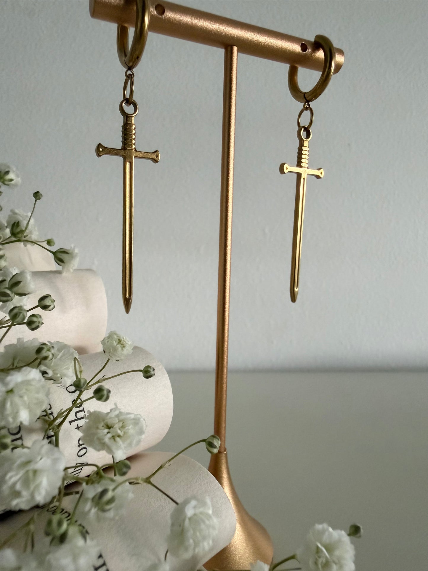 Sword Huggie Earrings