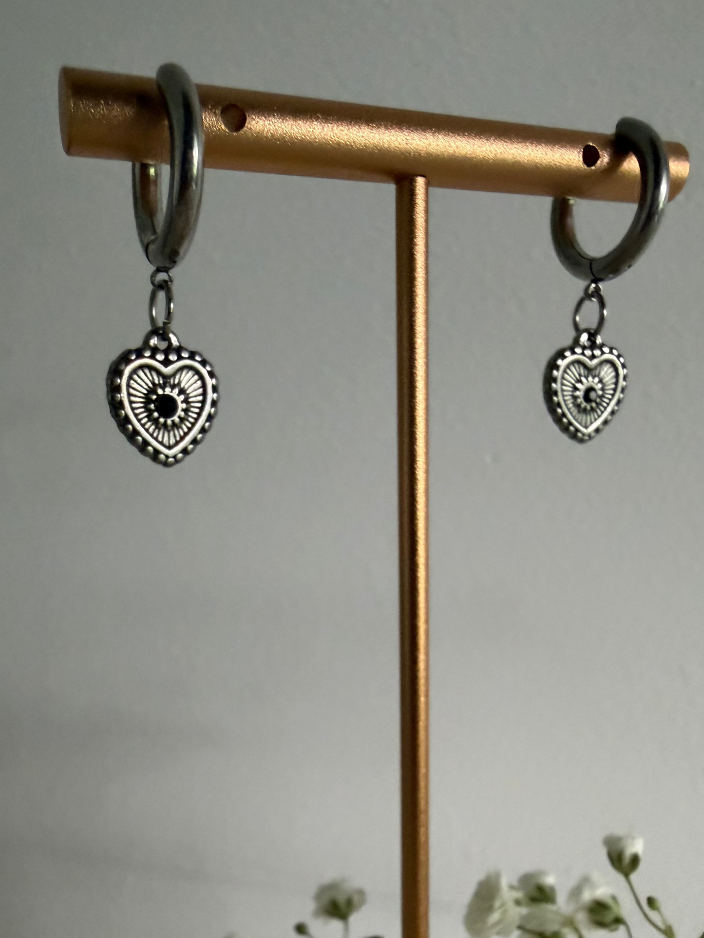 Heart Huggie Earrings