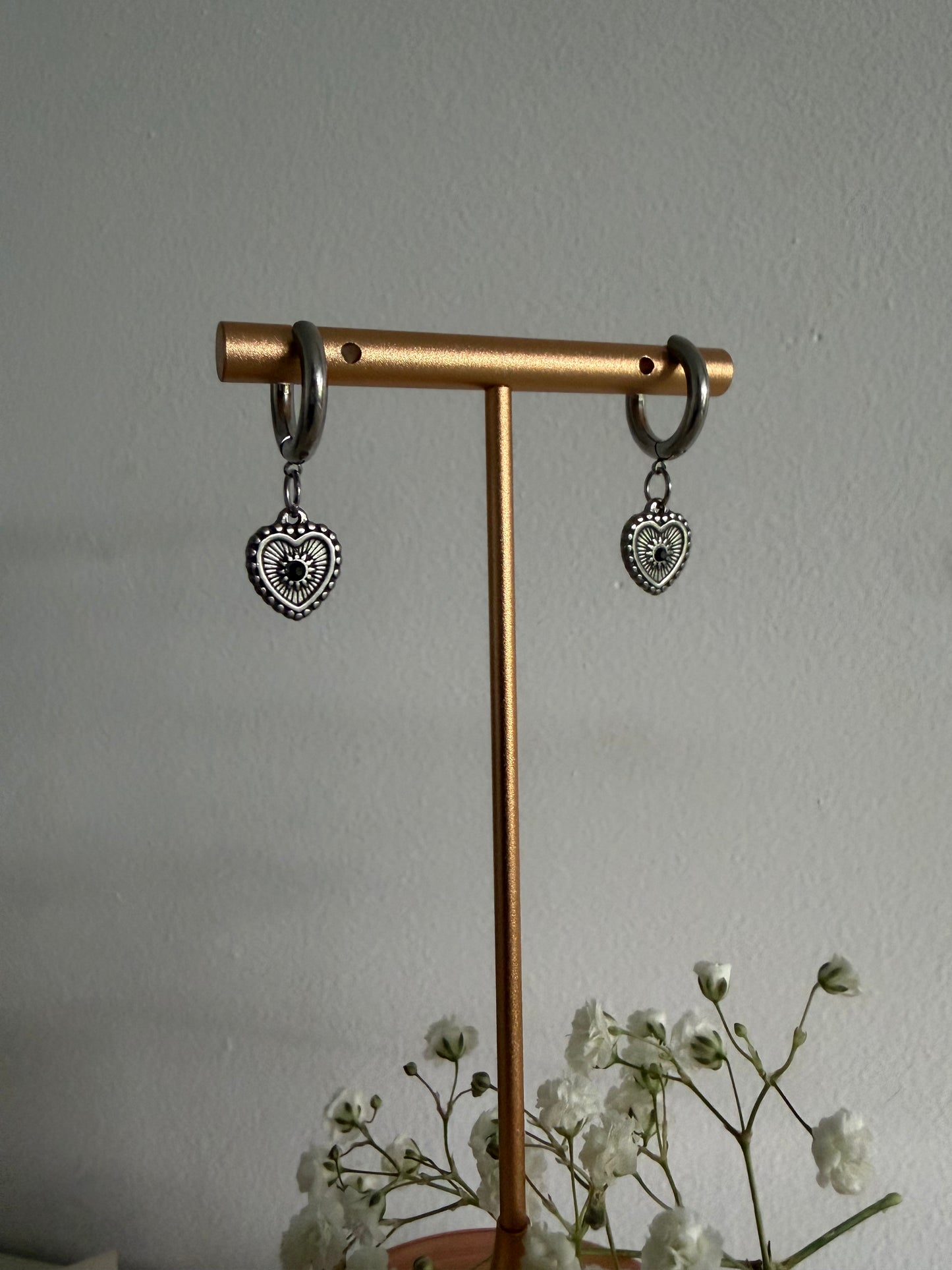 Heart Huggie Earrings