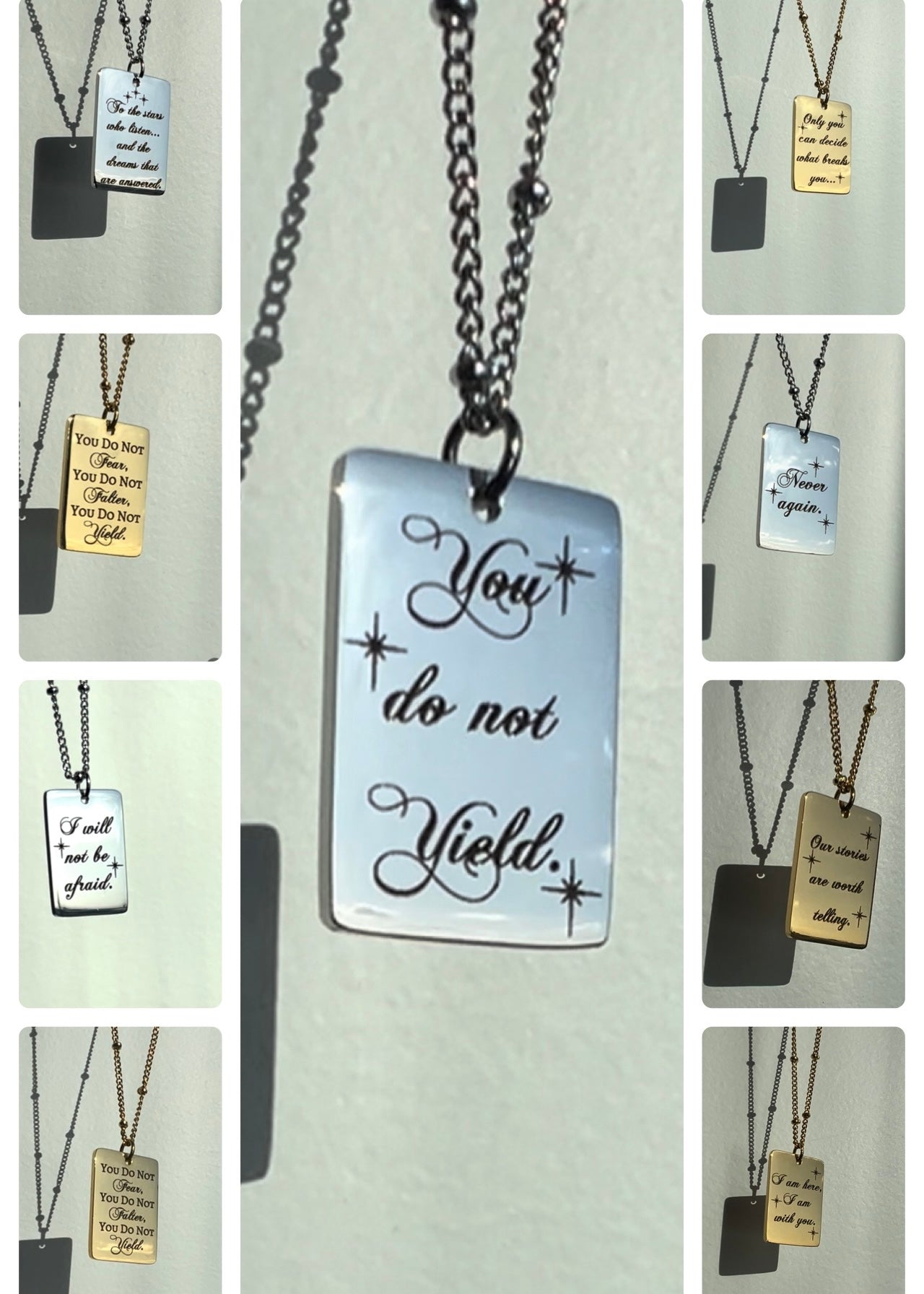 SJM Quote necklaces