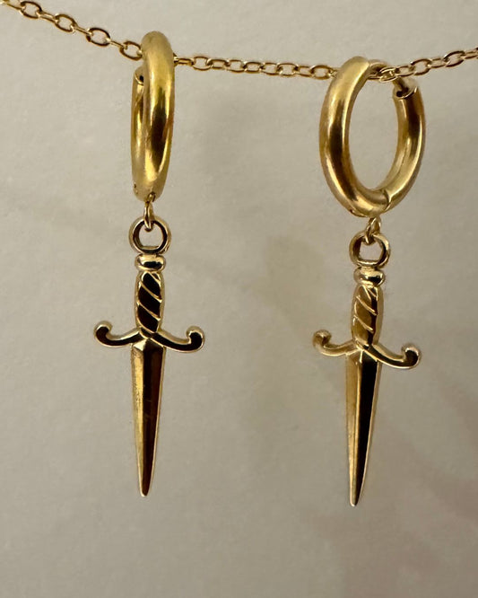 Dagger Huggie Earrings