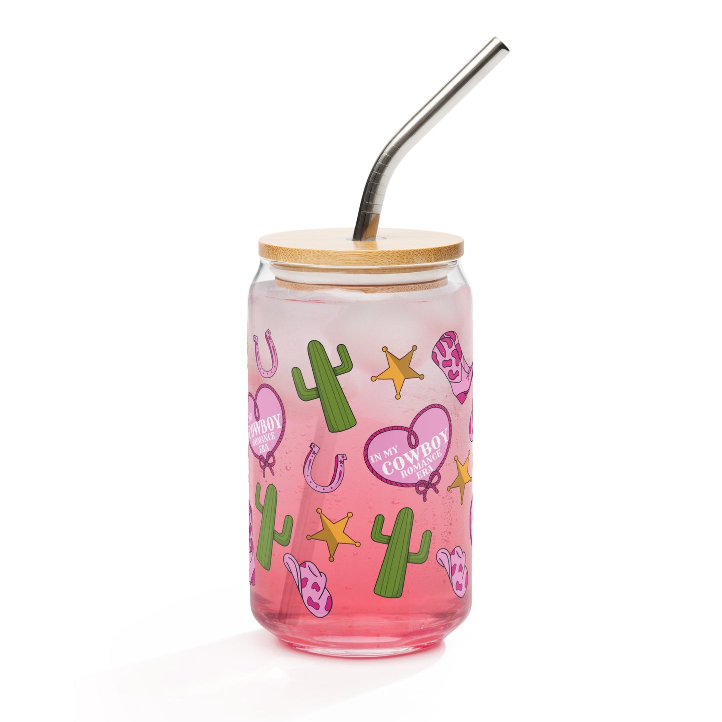 In My Cowboy Romance Era Glass Can Tumbler