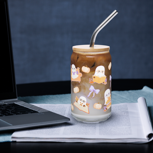 Bookish Ghosties Glass Can Tumbler